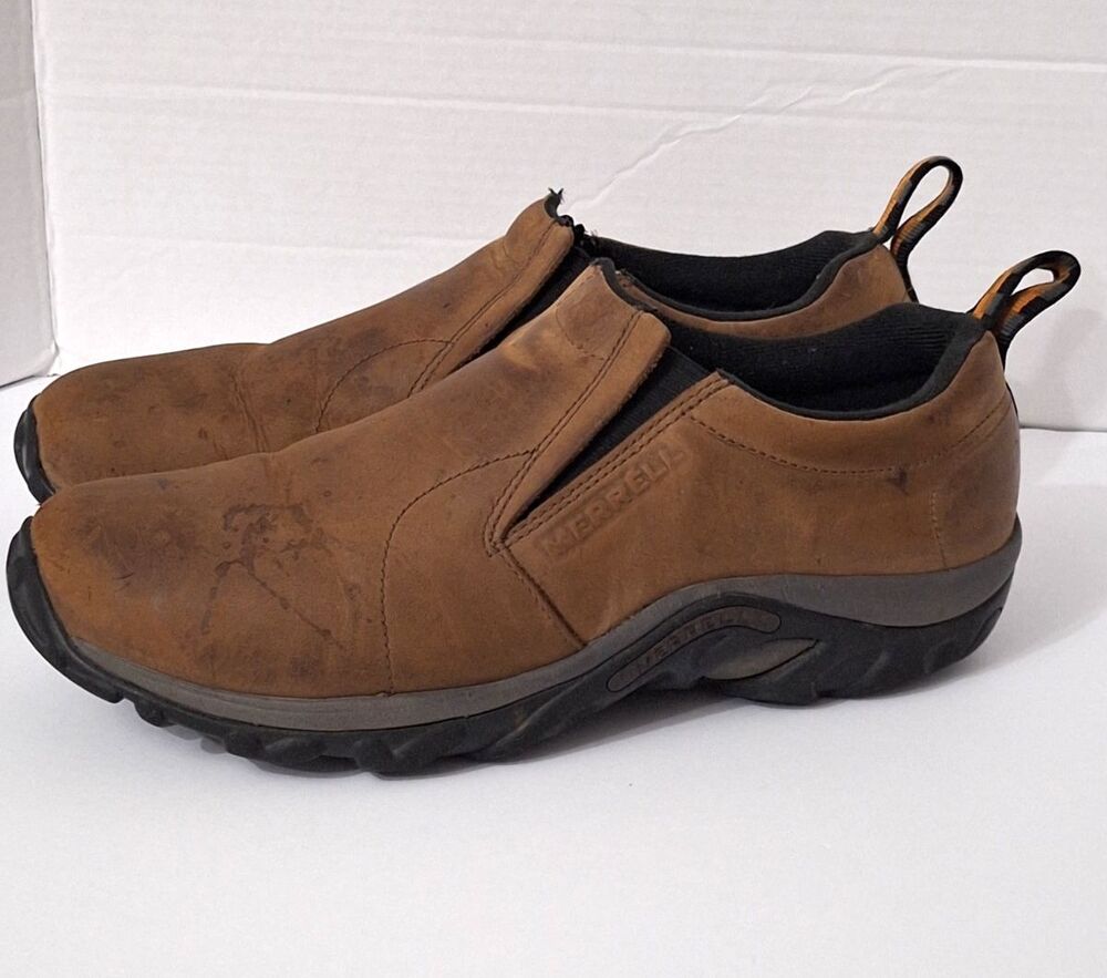 Merrell Brown Jungle Moc Slip-On Shoes Nubuck Leather Comfort Men’s Size 13 - Picture 3 of 16